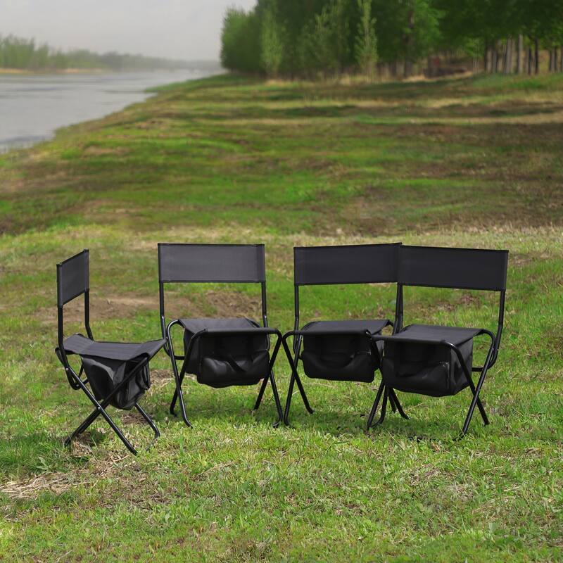 4-Piece Folding Outdoor Chair With Storage Bag,Portable Chair for Indoor,Outdoor Camping,Picnics and Fishing