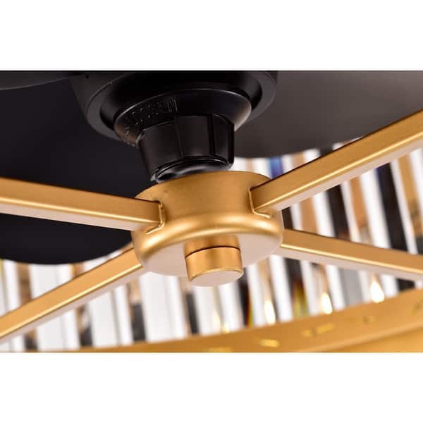 Jakob Gold Ceiling Fan19 Inch 4 Light Metal Crystal Drum Shade Includes Remote Overstock 32882842