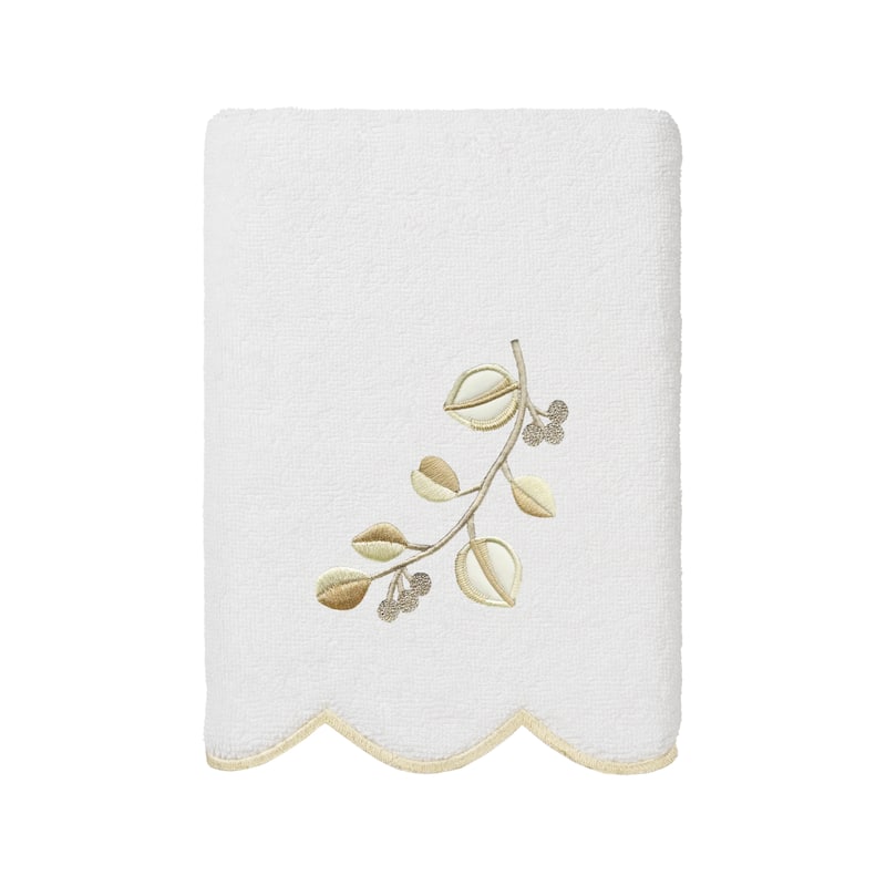 Authentic Hotel and Spa 100% Turkish Cotton WILD BRANCH Scallop Embellished Towel Collection