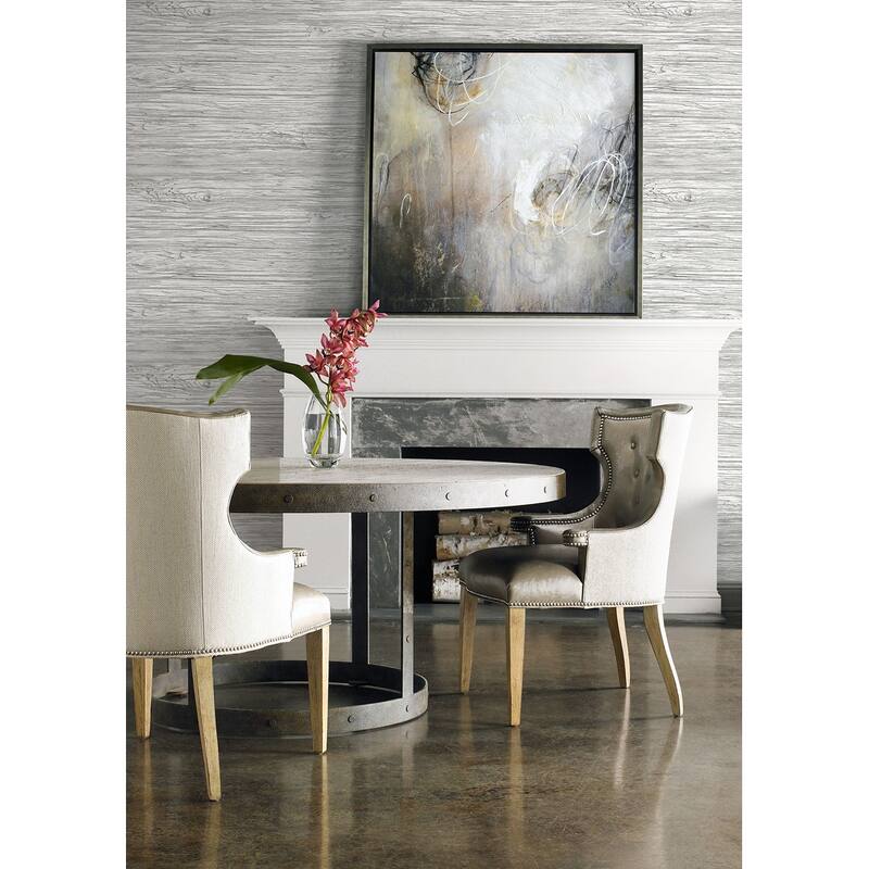 Seabrook Designs Lillian August Washed Shiplap Embossed Vinyl Unpasted Wallpaper