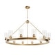 preview thumbnail 2 of 10, Hunter Hartland Wagon Wheel Chandelier - Dining Room, Kitchen, Entry - Modern Farmhouse, Industrial