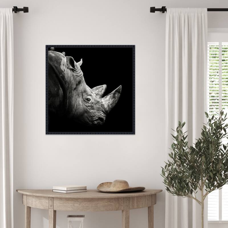Rhino by Christian Meermann Framed Canvas Wall Art Print