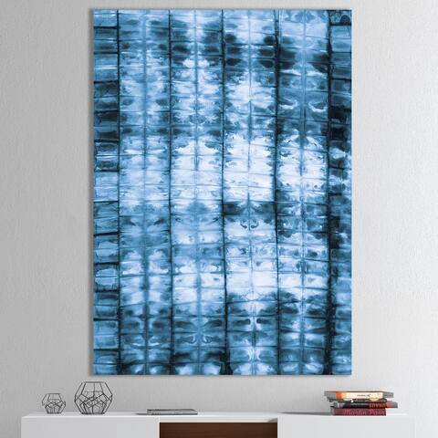 Porch & Den Indigo watercolor geometrical IV " Premium Canvas Wall Art - Blue