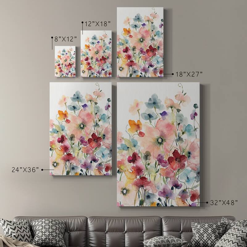 Poppies and Sweetpeas Premium Gallery Wrapped Canvas - Ready to Hang