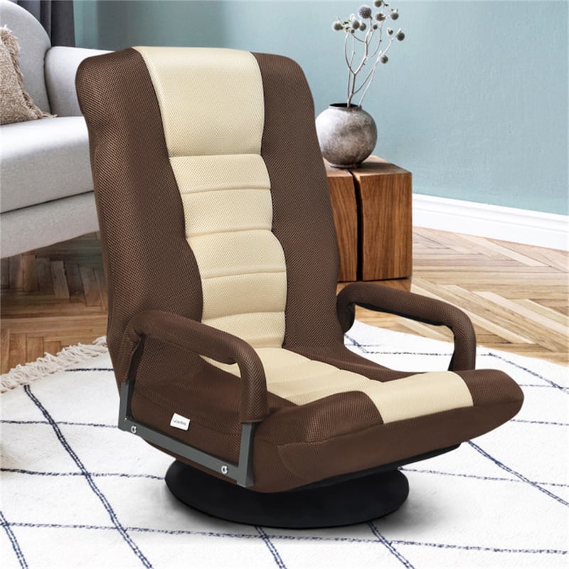 360 Degree Swivel Gaming Floor Chair with Foldable Adjustable Backrest