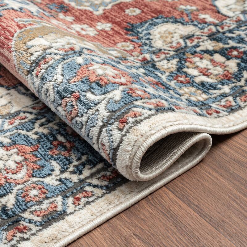 Abani Rugs Savoy SAV120A Blue Red Oriental Area Rug