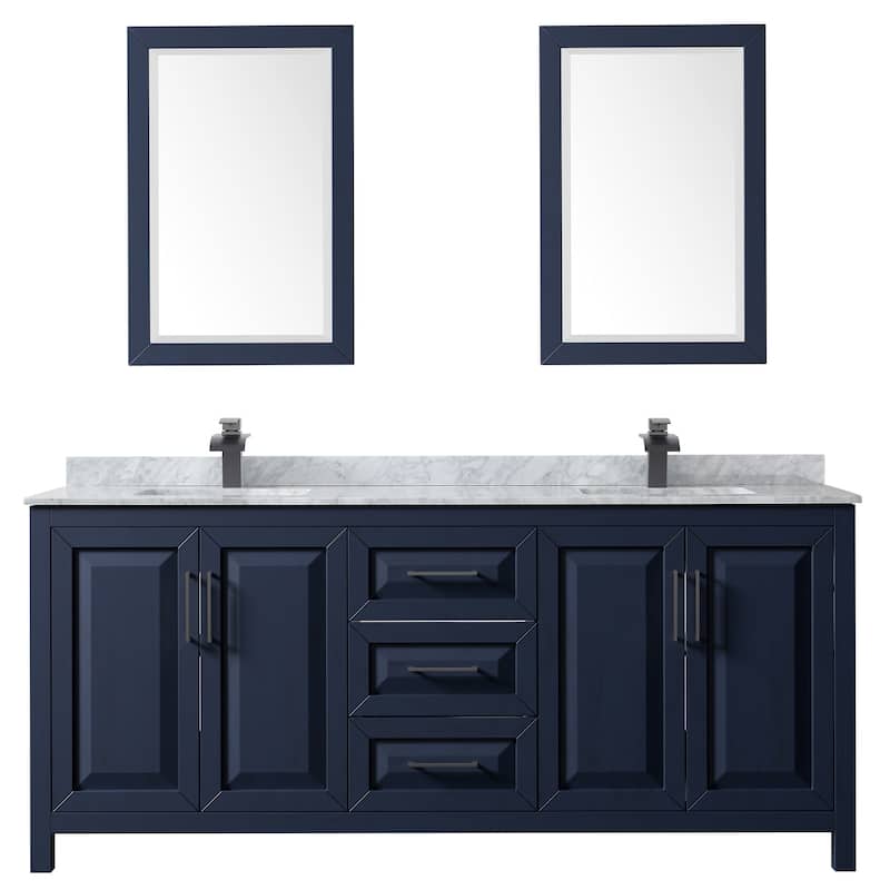Wyndham Collection Daria 80" Free Standing Double Vanity Set with MDF