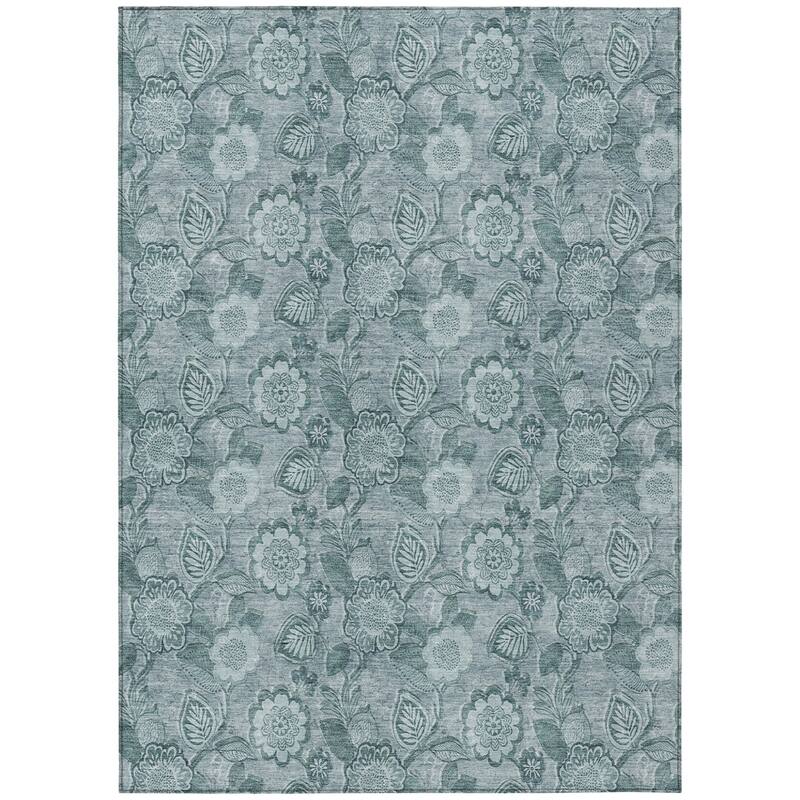 HomeRoots Floral Transitional Rectangle Outdoor Rug