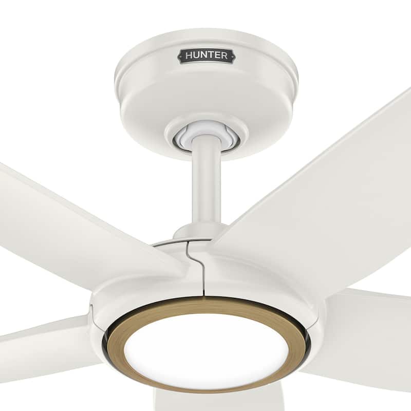 Hunter ZenTech Indoor / Outdoor 5-Blade Smart Ceiling Fan w/ LED Light and Handheld Remote.