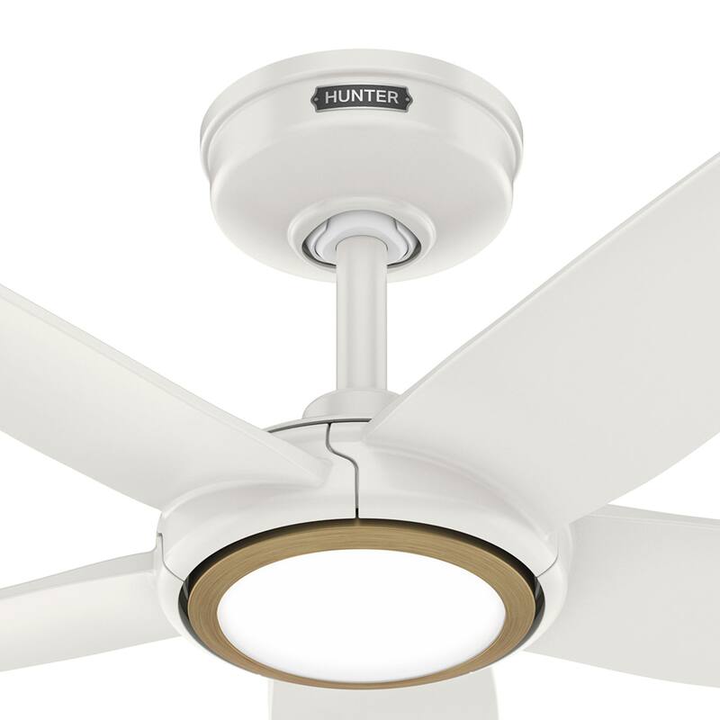 Hunter Zentech Wi-Fi ENERGY STAR Damp Rated Ceiling Fan w/ LED Light and Handheld Remote - Modern & Contemporary - SMART FAN!