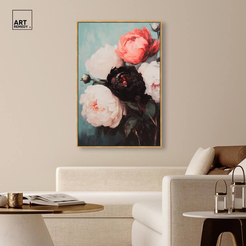 Three Shades of Peony I Canvas by Art Remedy