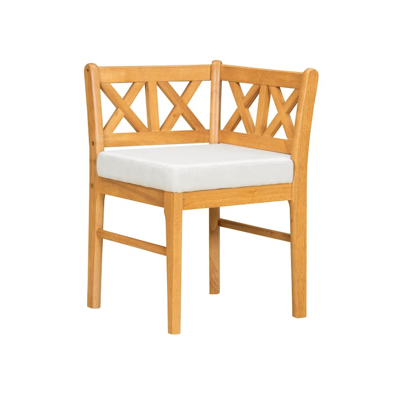 Modern 2 Piece Solid Wood Corner Dining Chair with Cushion, Backrest for Dining Room Kitchen Bedroom Living Room