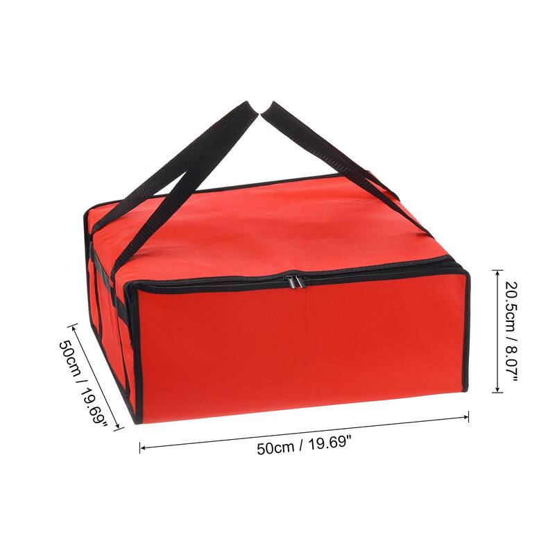 Insulated Pizza Bag, 1Pcs Non-woven Fabrics Grocery Bag, Food Carrier - Red - 20x20x8"