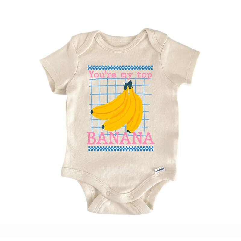 Banana Fruit Retro - Baby Bodysuit - Pink - 0-3M