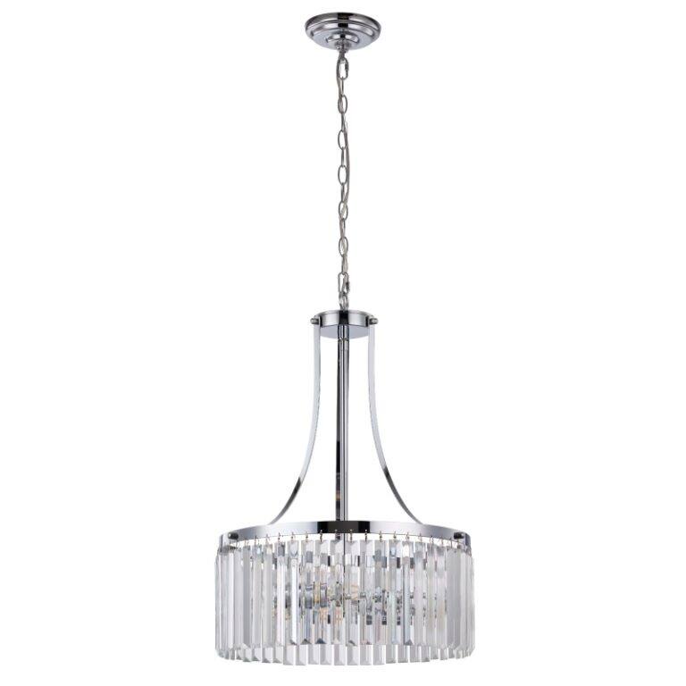 Catalina 3 Light Crystal Foyer Chandelier Pendant Light - Chrome