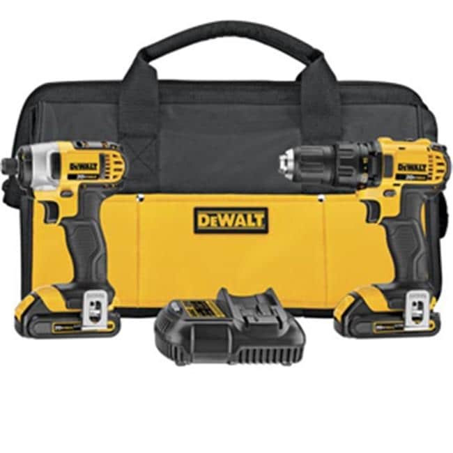 Dewalt DWDCK280C2 20V Max Li-Ion Compact Drill and Impact Combo Kit