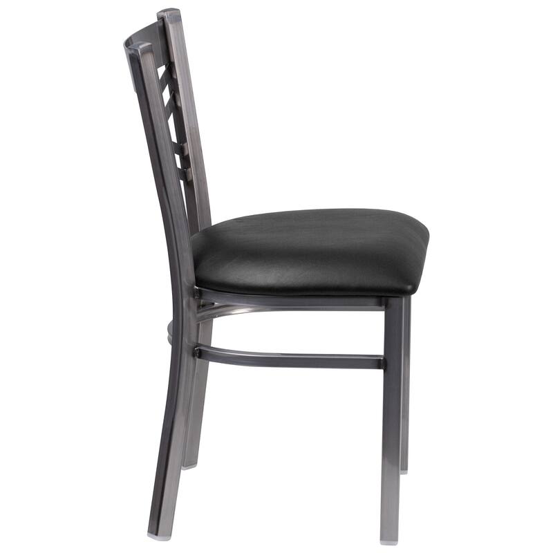 2 Pack Clear Coated ''X'' Back Metal Restaurant Chair - 16.5"W x 17"D x 32.25"H