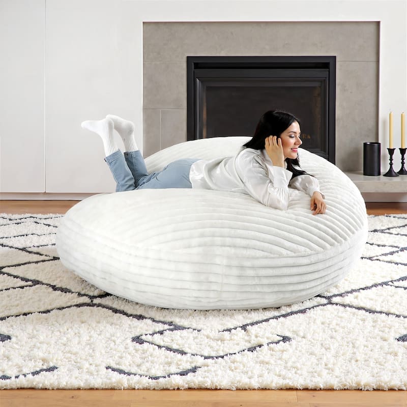 UIXE Modern Plush Faux Fur Bean Bag Chair