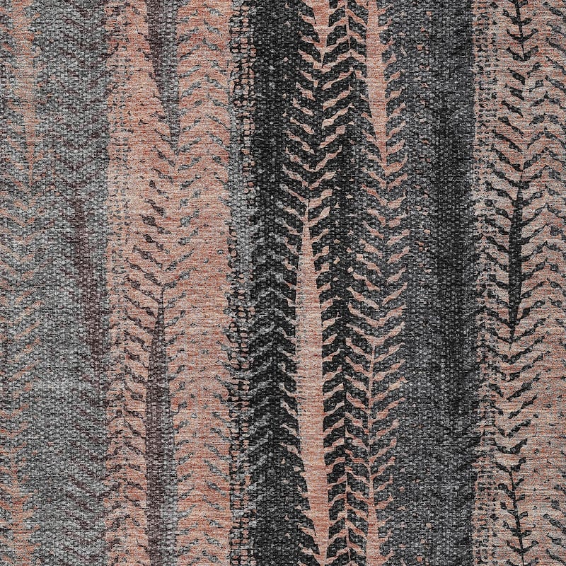 HomeRoots Botanical Leaves Transitional Rectangle Outdoor Rug