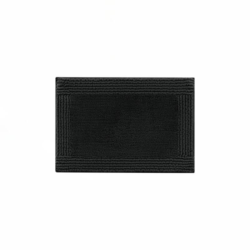 1 PCS 24x44"Tufted 3000 GSM Reversible Bath Rug Black - 4' x 2'