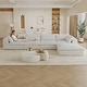 preview thumbnail 49 of 147, Modular Sectional Sofa Corduroy Upholstered Sleeper Sofa Convertible Cloud Accent Couch Deep Seat Chaise Lounge, DIY Combination 4 Seat with Otto - White