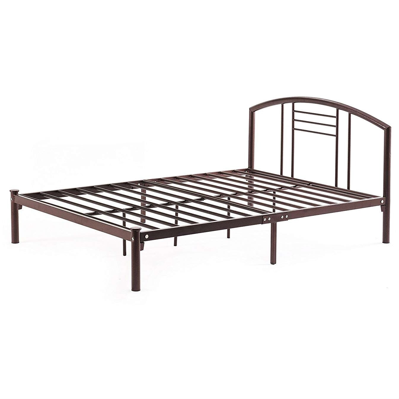 Shop Queen Size Metal Platform Bed Frame In Bronze Finish Overstock 29063102