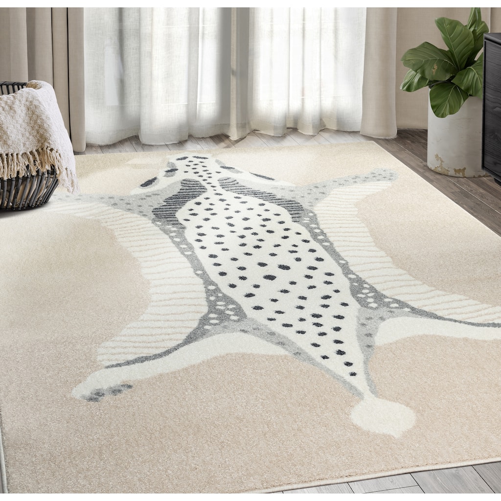 Abani Rugs Nuevo NUE250A Modern Faux Hide Area Rug