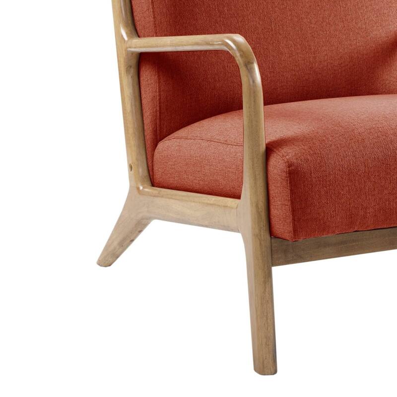 Roomfitters Mid-Century Lounge Chair with Solid Wood Frame, Upholstered Accent Seating, Living Room Chair