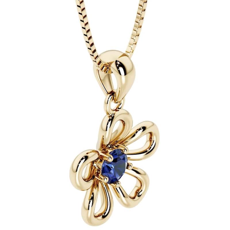 Oravo Gold Plated Sterling Silver Gemstone Flower Pendant