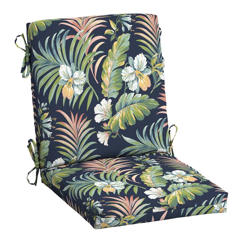 ARDEN Outdoor Midback Chair Cushion, 18 x 16.5 - Simone Blue Tropical