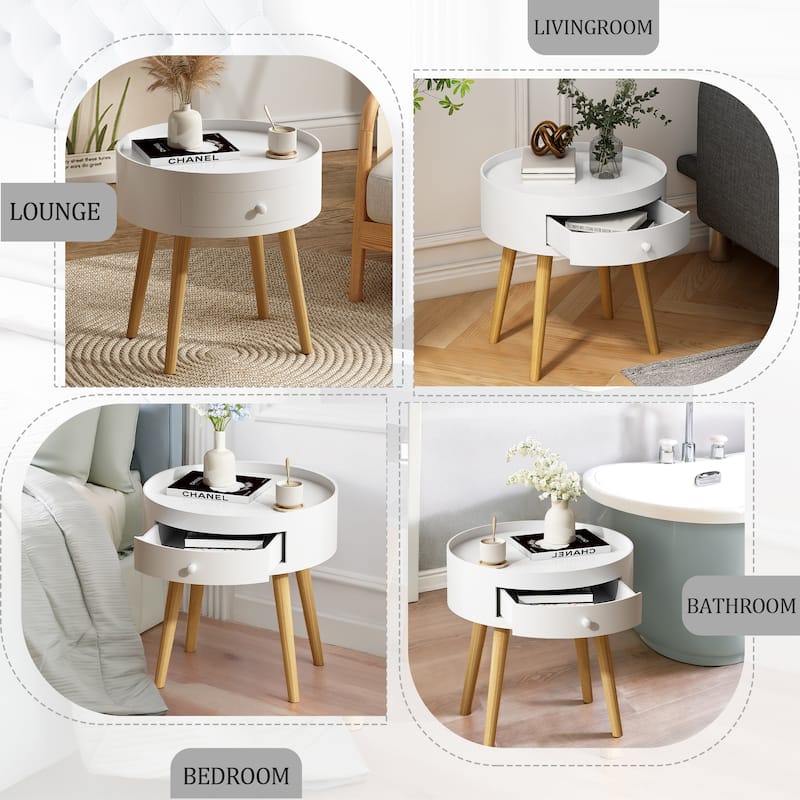 Modern Coffee Table with Drawer, Sofa Side Table