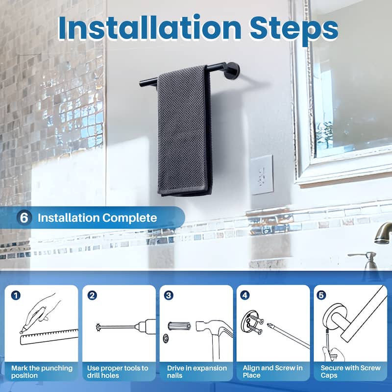 WOWOW Mutiple Length Wall Mounted Stainless Steel Towel Bar