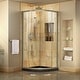 preview thumbnail 28 of 59, DreamLine Prime 36 in. x 36 in. x 74 3/4 in. Sliding Shower Enclosure and Shower Base Kit - 36" x 36" - 36" x 36" Brushed Nickel; Black; Clear Glass