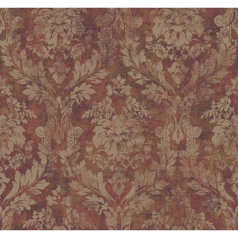 Seabrook Deigns Everdeen Damask Unpasted Wallpaper - 27 in. W x 27 ft. L bolt 60.75 sq. ft.
