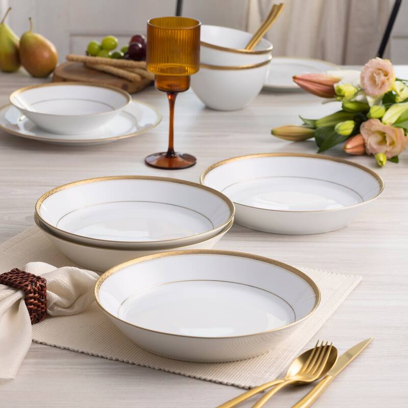 Charlotta Platinum Set of 4 Coupe Dinner Bowls, 9-3/4", 43 oz. - 4 Piece - Platinum