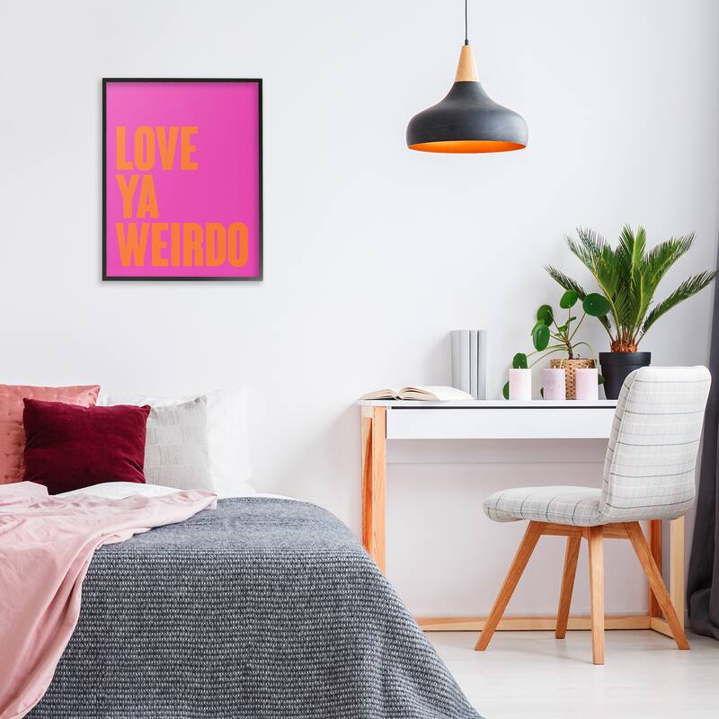 Stupell Love Ya Weirdo Phrase Framed Giclee Art Design By House of Lulu