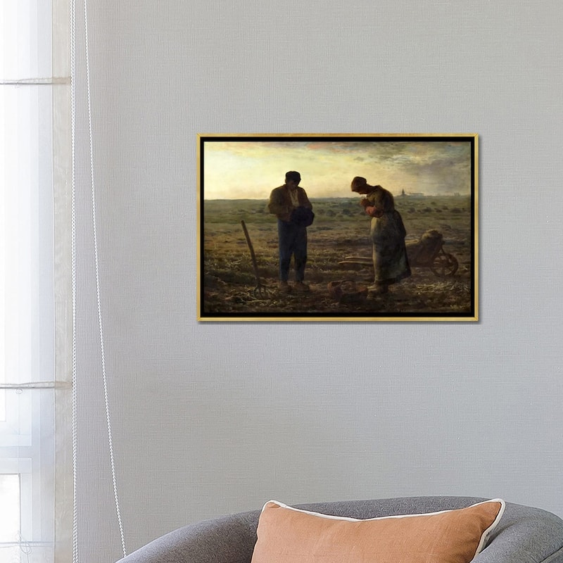 iCanvas "The Angelus" by Jean-Francois Millet Framed Canvas Print
