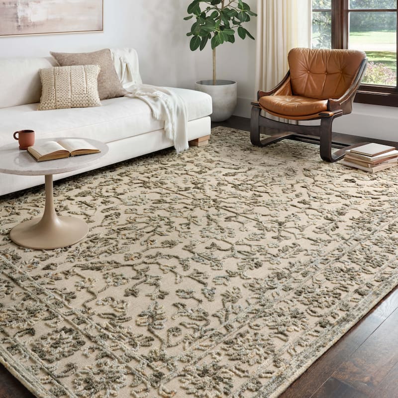 Alexander Home Diana Hand Hooked Area Rug - 3' 6" x 5' 6" - Grey / Sky - Rectangle