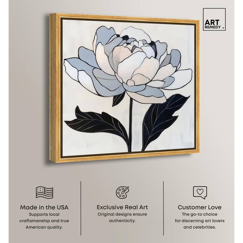 Gray Scale Flower I Canvas by Art Remedy