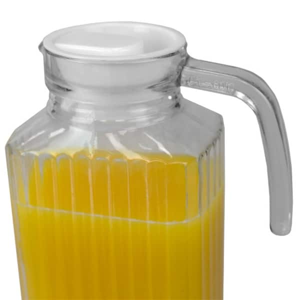 Shop Glass 1 8 Lt Beverage Pitcher With Pouring Spout Handle Clear Overstock 31264237
