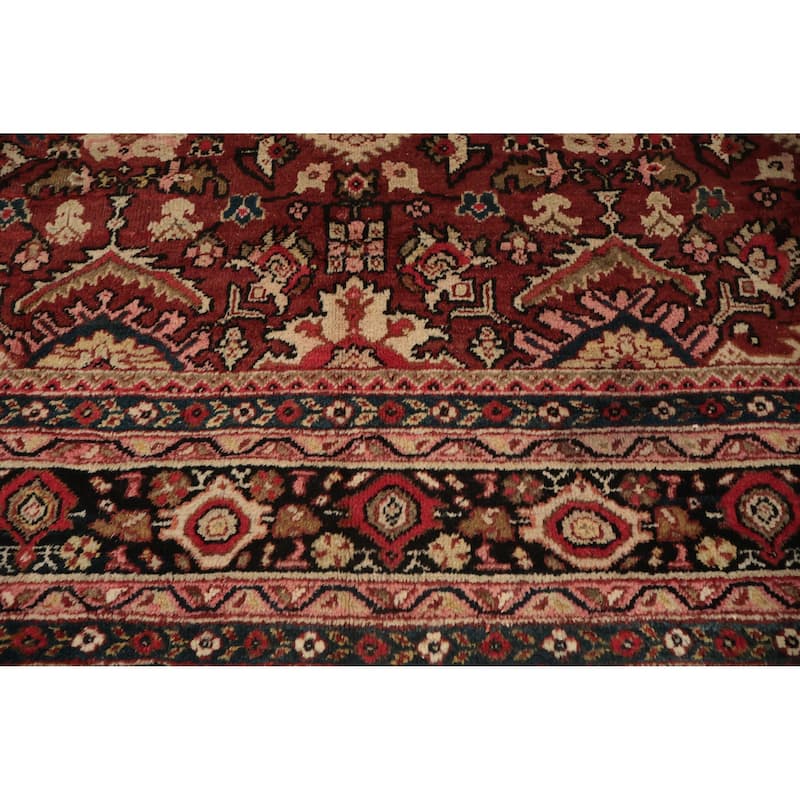 Hand Knotted Oriental 100% Wool Carpet Traditional Floral Oranges & Rust Mahal Area Rug - 12' 0'' X 10' 3''