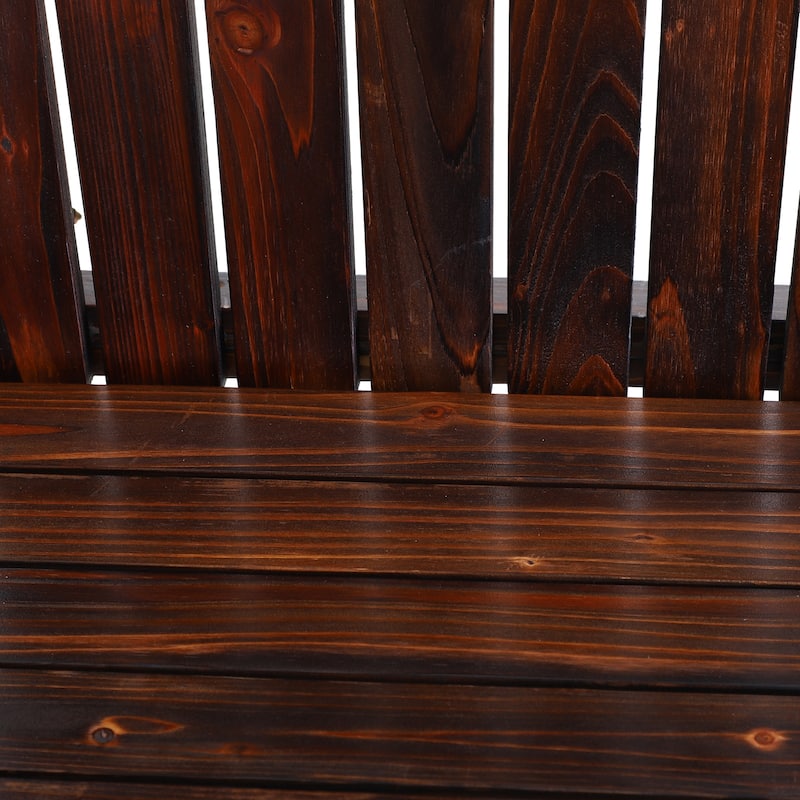 Outsunny Oversized Fir Wood Adirondack Chair with Cup Holder