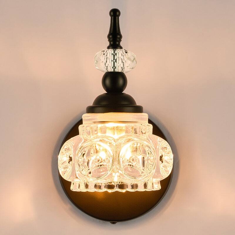CO-Z 1 Light Vintage Vanity Light Fixture with Flower Glass Shade
