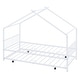 preview thumbnail 44 of 52, Metal House Bed with Twin Size Trundle, Twin/Full Size Playhouse Bed Montessori Bed with Roof Design for Kids Bedroom