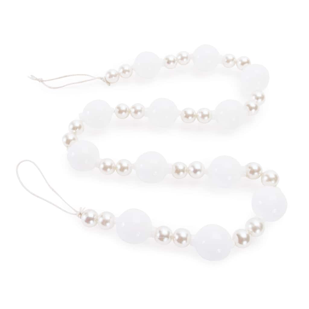 White and Pearl Glass Ball Garland 32"