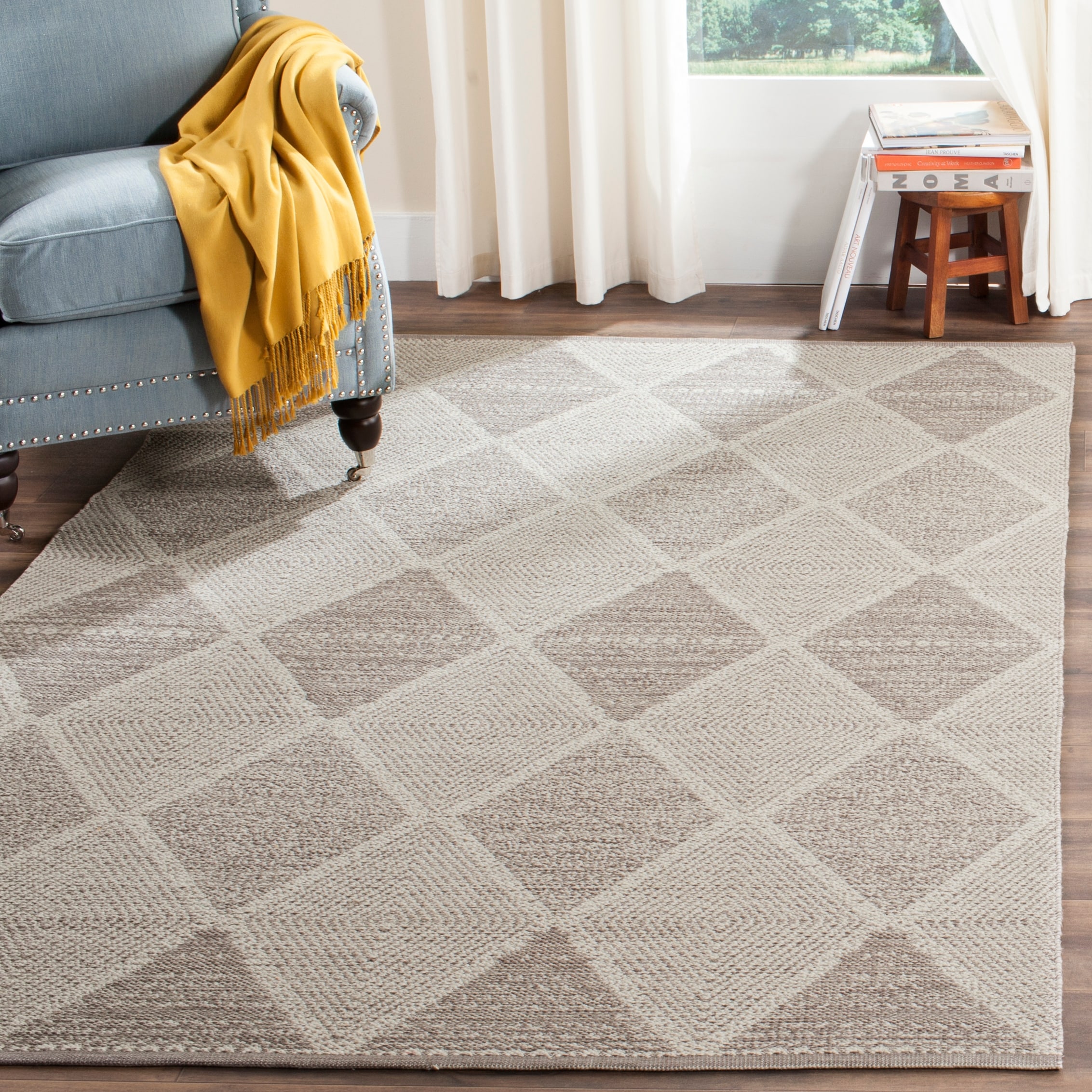 Transitional Beige Flatweave Rug Small Large Cotton Living Room Hall Runner Rugs 