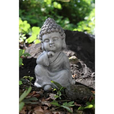 Sleeping Baby Buddha Outdoor Garden Statue - 13.75"