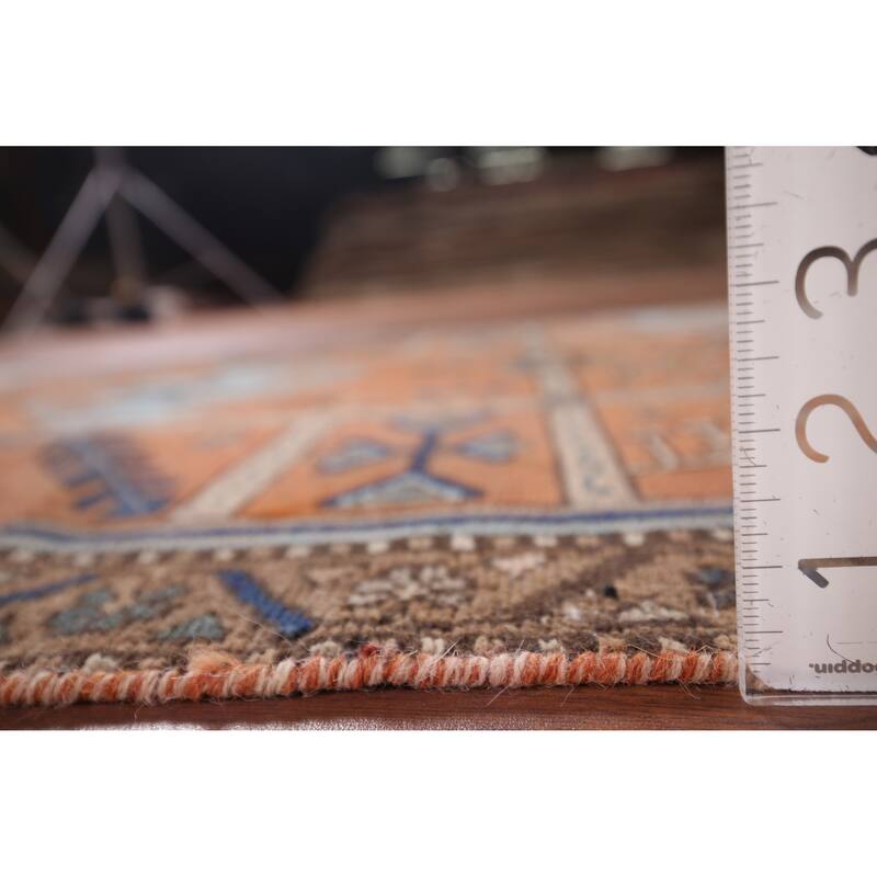Orange Joshaghan Foyer Rug Handmade Wool Carpet - 3'7" x 5'0"