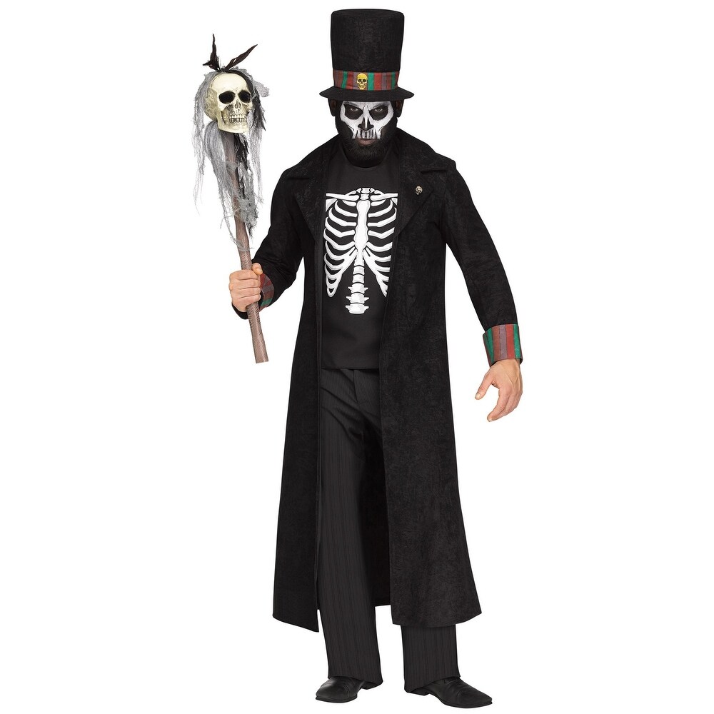 Shop Voodoo King Skeleton Witch Doctor Mens Adult Costume Plus Size One Size Overstock 29612029