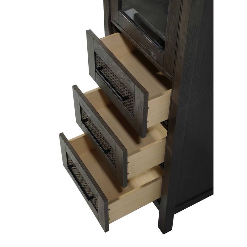 Winslow 16-28 Inch Bath Storage Glass Cabinet